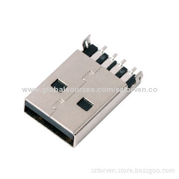 USB2.0 Male Connector, 4P SMT Type, 500V AC Withstanding VoltageNew